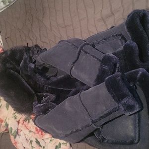 Youth Blue Shearling Fur Coat